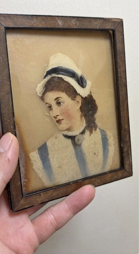 Antique reverse oil painting - antique,